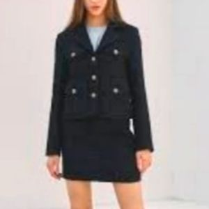 Ann Taylor Bein Cropped Suit Jacket Atlantic Navy Size Small NWT Production Fit